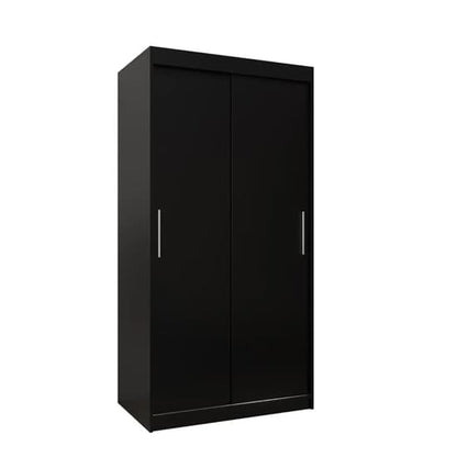 Tavira Wooden Wardrobe Sliding 2 Doors 100cm In Black