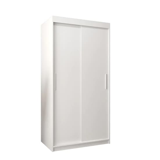 Tavira Wooden Wardrobe Sliding 2 Doors 100cm In White