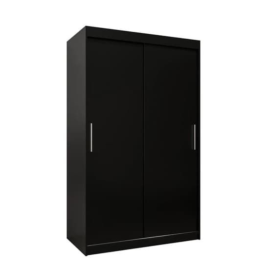 Tavira Wooden Wardrobe Sliding 2 Doors 120cm In Black