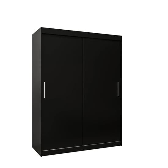 Tavira Wooden Wardrobe Sliding 2 Doors 150cm In Black