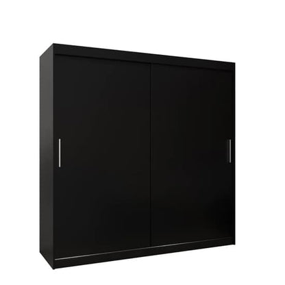 Tavira Wooden Wardrobe Sliding 2 Doors 200cm In Black