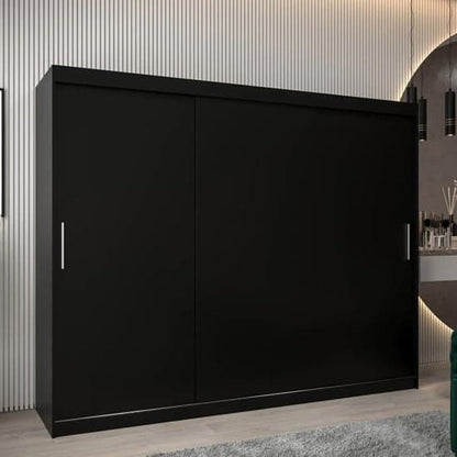 Tavira Wooden Wardrobe Sliding 3 Doors 250cm In Black