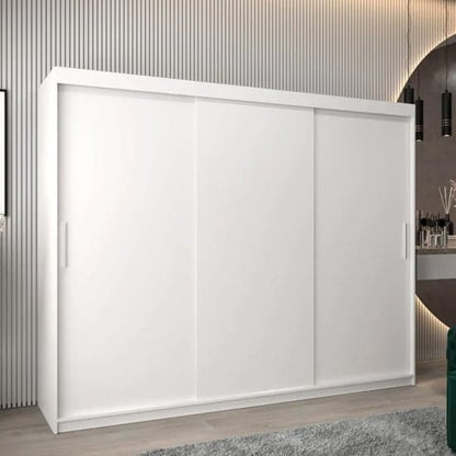 Tavira Wooden Wardrobe Sliding 3 Doors 250cm In White