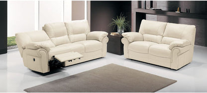 Tequila Cream Semi-Aniline Leather Electric Recliner Sofa Set with 10-Year Warranty - 3 + 2 Seater Available in Various Colors