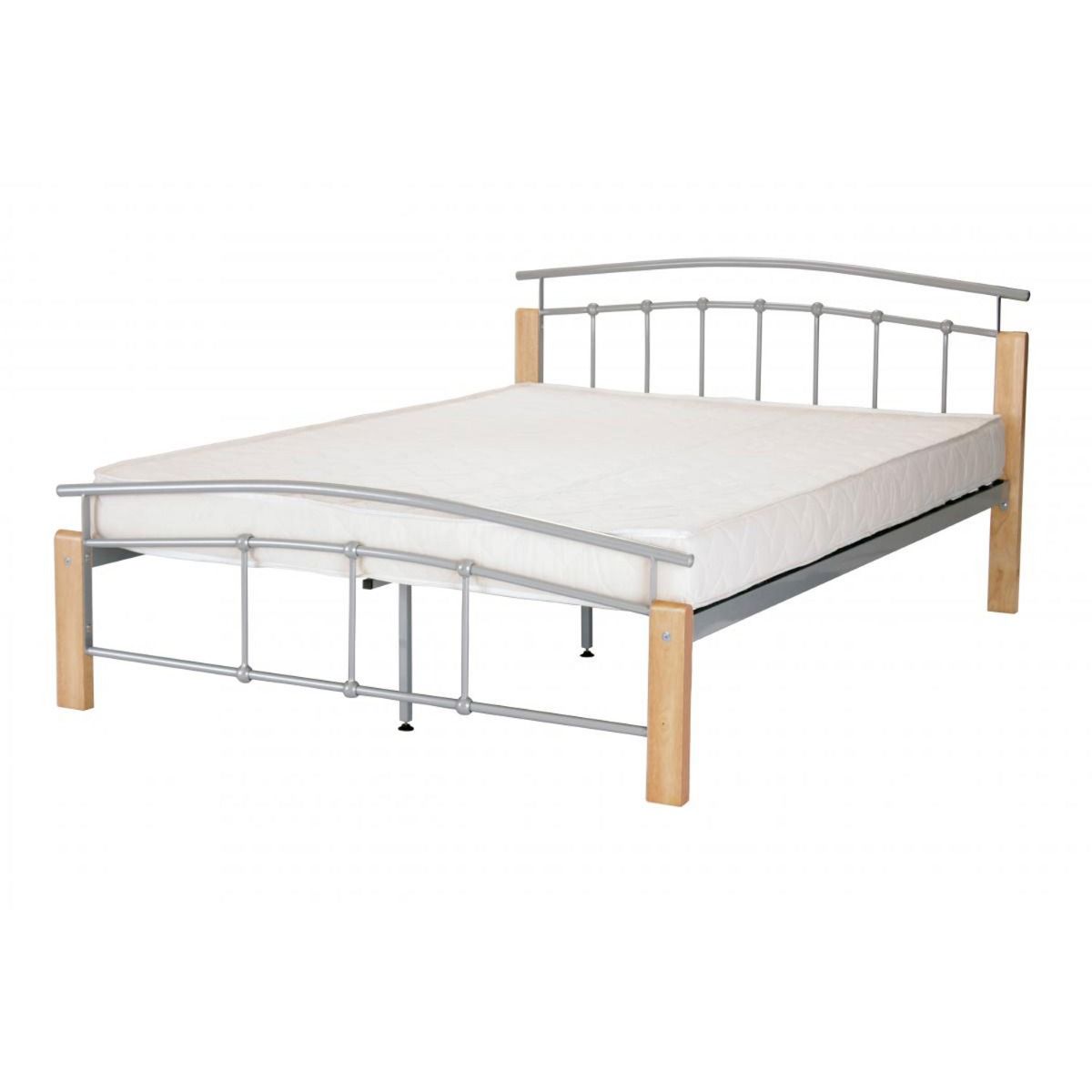 Roman Rhett Bed in Silver and Beech Finish - 5ft King Size