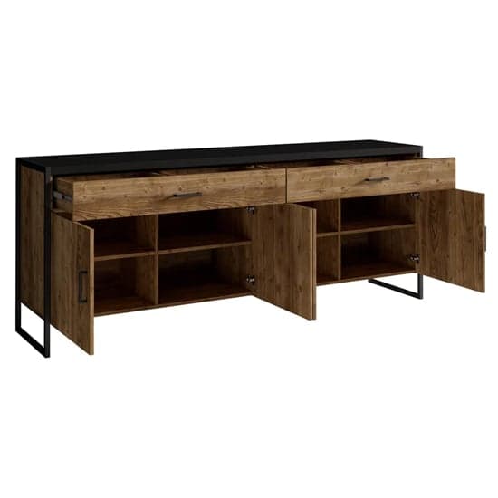 Tinley Wooden Sideboard With 4 Doors 2 Drawers In Canyon Oak