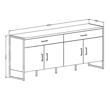 Tinley Wooden Sideboard With 4 Doors 2 Drawers In Canyon Oak