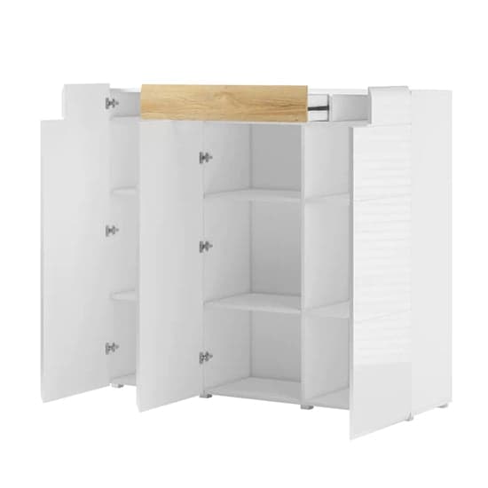 Torino High Gloss Sideboard With 3 Doors In White