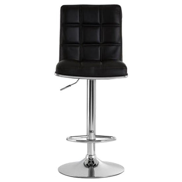 Treno Black Faux Leather Bar Chairs With Chrome Base In A Pair