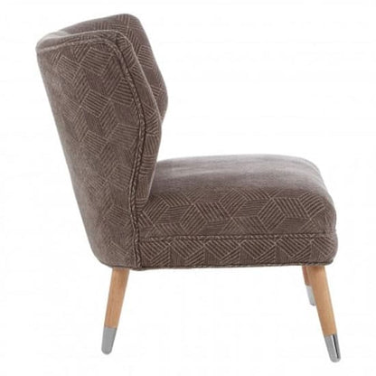 Trento Upholstered Fabric Accent Chair In Grey