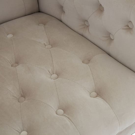 Trento Upholstered Velvet 2 Seater Sofa In Light Camel