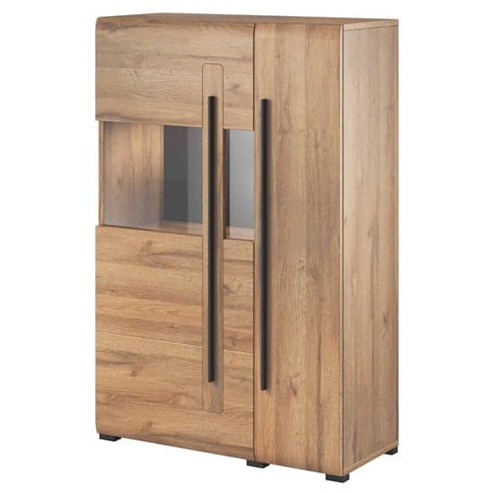 Trail Wooden Display Cabinet 2 Doors In Grandson Oak With LED