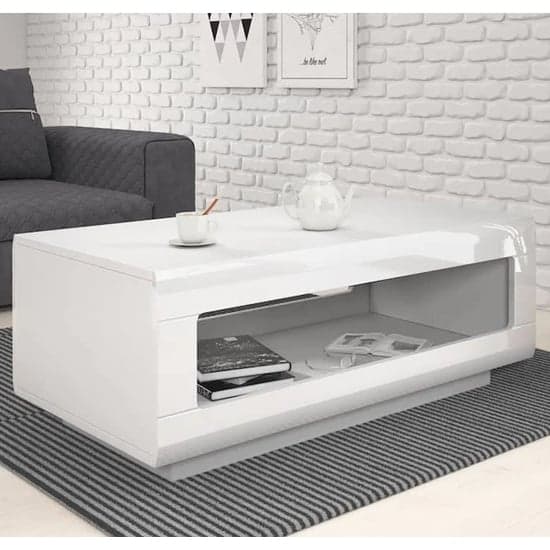 Modern White High Gloss Coffee Table for Living Room