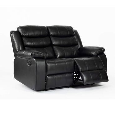 Esperanza 2 Seater Leather Aire Recliner - Black