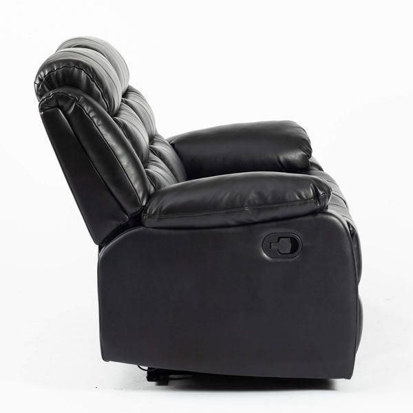 Esperanza 2 Seater Leather Aire Recliner - Black