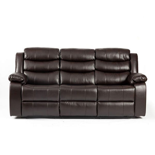 Luxurious Brown Leather Aire 3-Seater Recliner Sofa - Stylish Comfort for Your Living Room