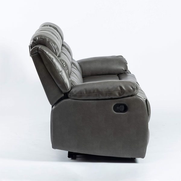 Luxurious Grey Leather Aire 3-Seater Recliner Sofa - Esperanza Collection