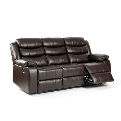 Luxurious Brown Leather Aire 3-Seater Recliner Sofa - Stylish Comfort for Your Living Room