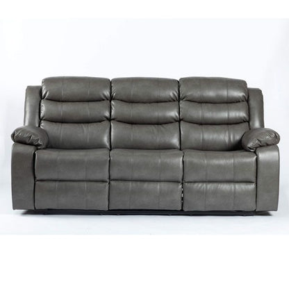 Luxurious Grey Leather Aire 3-Seater Recliner Sofa - Esperanza Collection