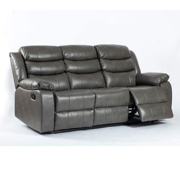 Luxurious Grey Leather Aire 3-Seater Recliner Sofa - Esperanza Collection