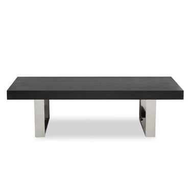 FURCO Industrial Dining Table with Durable Elm Wood Top and Stainless Steel Legs in Black