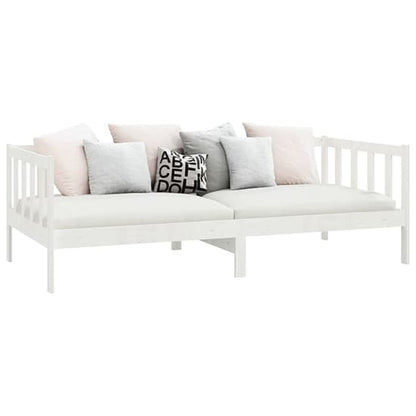 White Solid Pinewood Day Bed with Sofa Functionality – FURCO Umeko 90x200 cm