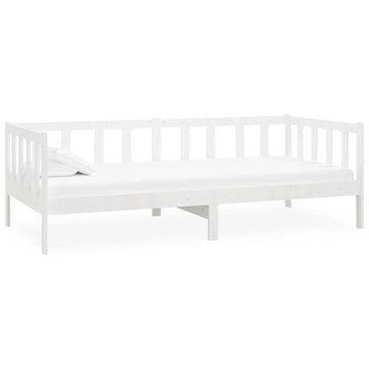 White Solid Pinewood Day Bed with Sofa Functionality – FURCO Umeko 90x200 cm