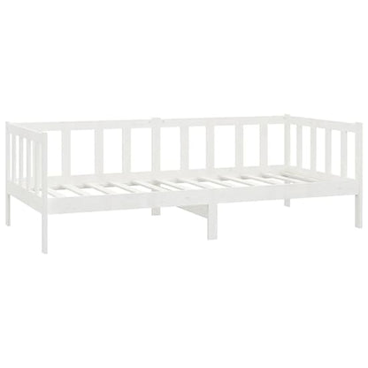 White Solid Pinewood Day Bed with Sofa Functionality – FURCO Umeko 90x200 cm