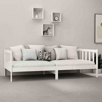 White Solid Pinewood Day Bed with Sofa Functionality – FURCO Umeko 90x200 cm