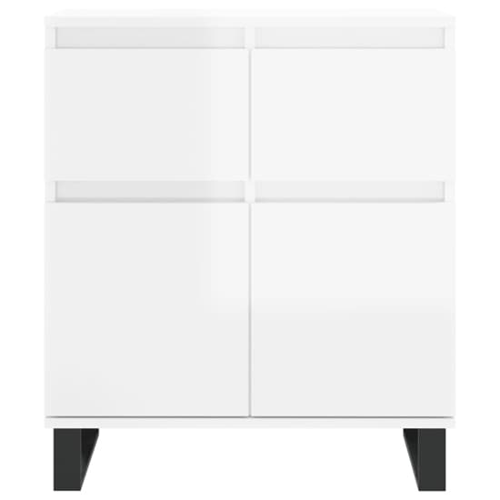 Modern White High Gloss Sideboard with 2 Doors and 1 Drawer for Dining and Living Room Storage