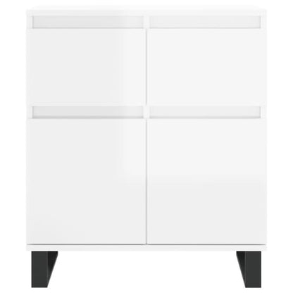 Modern White High Gloss Sideboard with 2 Doors and 1 Drawer for Dining and Living Room Storage