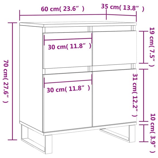 Modern White High Gloss Sideboard with 2 Doors and 1 Drawer for Dining and Living Room Storage