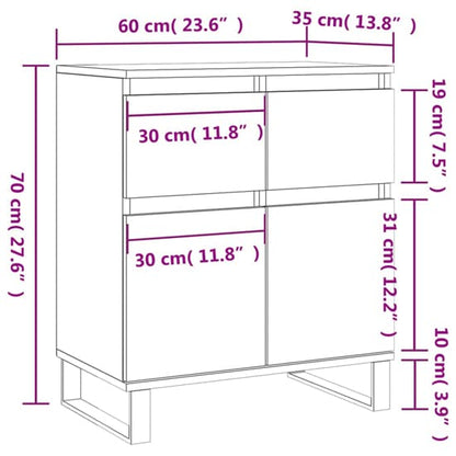 Modern White High Gloss Sideboard with 2 Doors and 1 Drawer for Dining and Living Room Storage