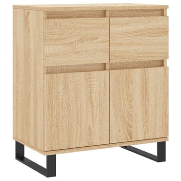 Sonoma Oak Wooden Sideboard with 2 Doors and 1 Drawer for Dining and Living Room Storage