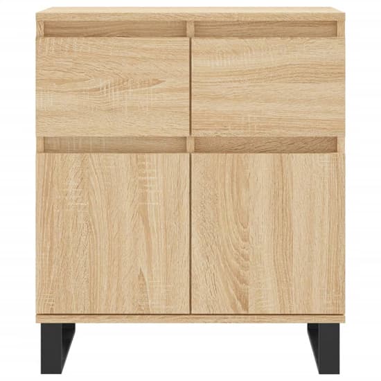 Sonoma Oak Wooden Sideboard with 2 Doors and 1 Drawer for Dining and Living Room Storage