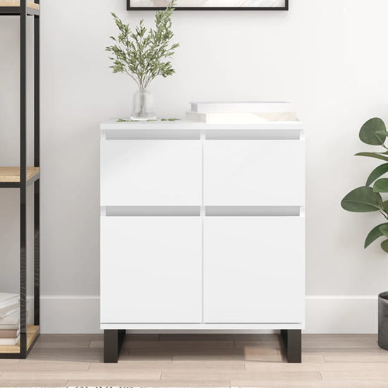 Urbino White Wooden Sideboard with 2 Doors and 1 Drawer for Dining and Living Room Storage