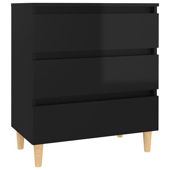 Ursula High Gloss Chest Of 3 Drawers In Black