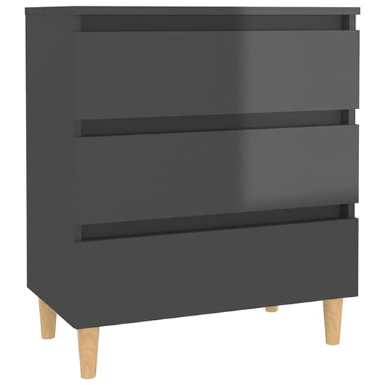 Ursula High Gloss Chest Of 3 Drawers In Grey