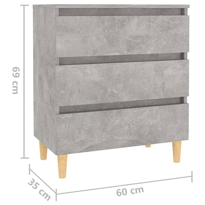 Ursula Wooden Chest Of 3 Drawers In Concrete Effect