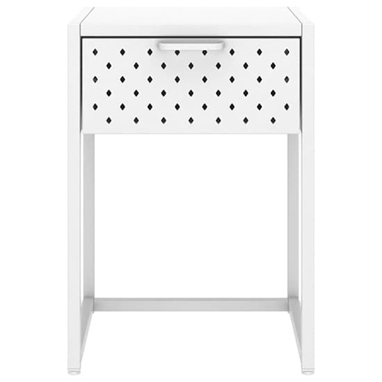 Utara Steel Bedside Cabinet With 1 Drawer In White