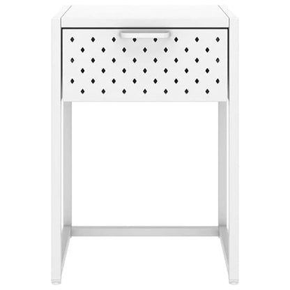 Utara Steel Bedside Cabinet With 1 Drawer In White