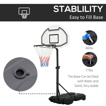 HOMCOM ortable Basketball Stand 94-123cm Basket Height Adjustable Hoop For Adults Suitable for Pool Side