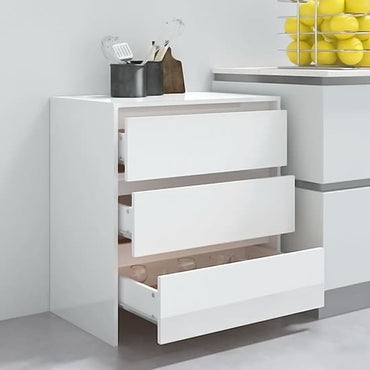 Variel High Gloss Chest Of 3 Drawers In White