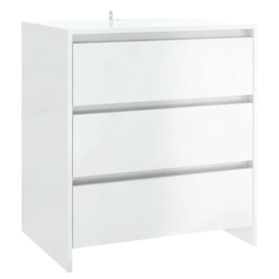 Variel High Gloss Chest Of 3 Drawers In White