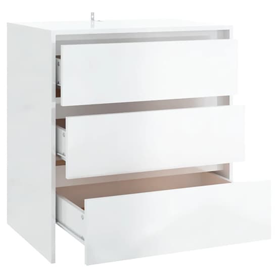 Variel High Gloss Chest Of 3 Drawers In White