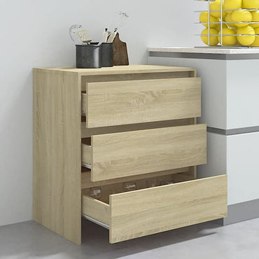 Variel Wooden Chest Of 3 Drawers In Sonoma Oak