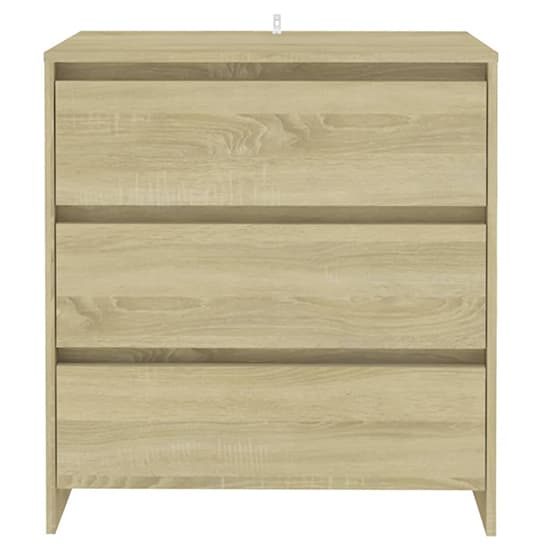 Variel Wooden Chest Of 3 Drawers In Sonoma Oak