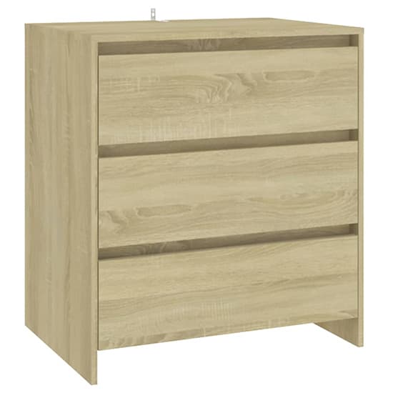 Variel Wooden Chest Of 3 Drawers In Sonoma Oak