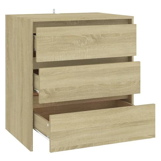 Variel Wooden Chest Of 3 Drawers In Sonoma Oak