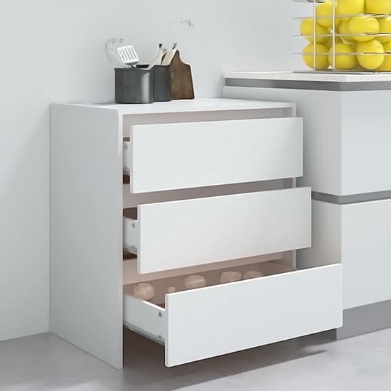 Variel Wooden Chest Of 3 Drawers In White